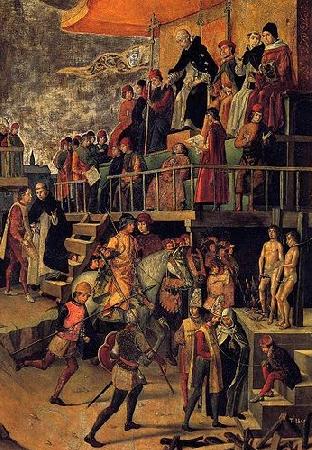 Pedro Berruguete Burning of the Heretics oil painting picture